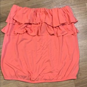 American Eagle Coral Strapless Shirt